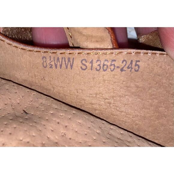 Soft Walk Salina Brown Leather Woven Adjustable Sling Back Flat Sandals S:8WW - Picture 12 of 13